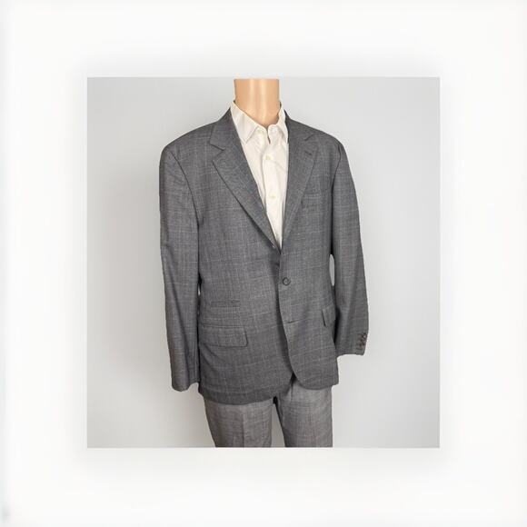 Brunello Cucinelli Blazer Jacket Glen Plaid Wool 52/42 Unstructured Men Luxury